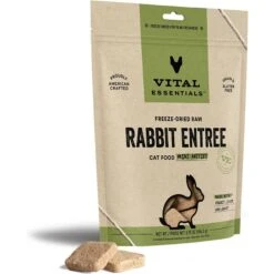 Vital Essentials Rabbit Entree Cat Food Mini Patties Grain-Free Freeze-Dried Raw Cat Food, 3.75-oz Bag + 2 Items -Furry Friends 985926 PT7. AC SS1800 V1698186964