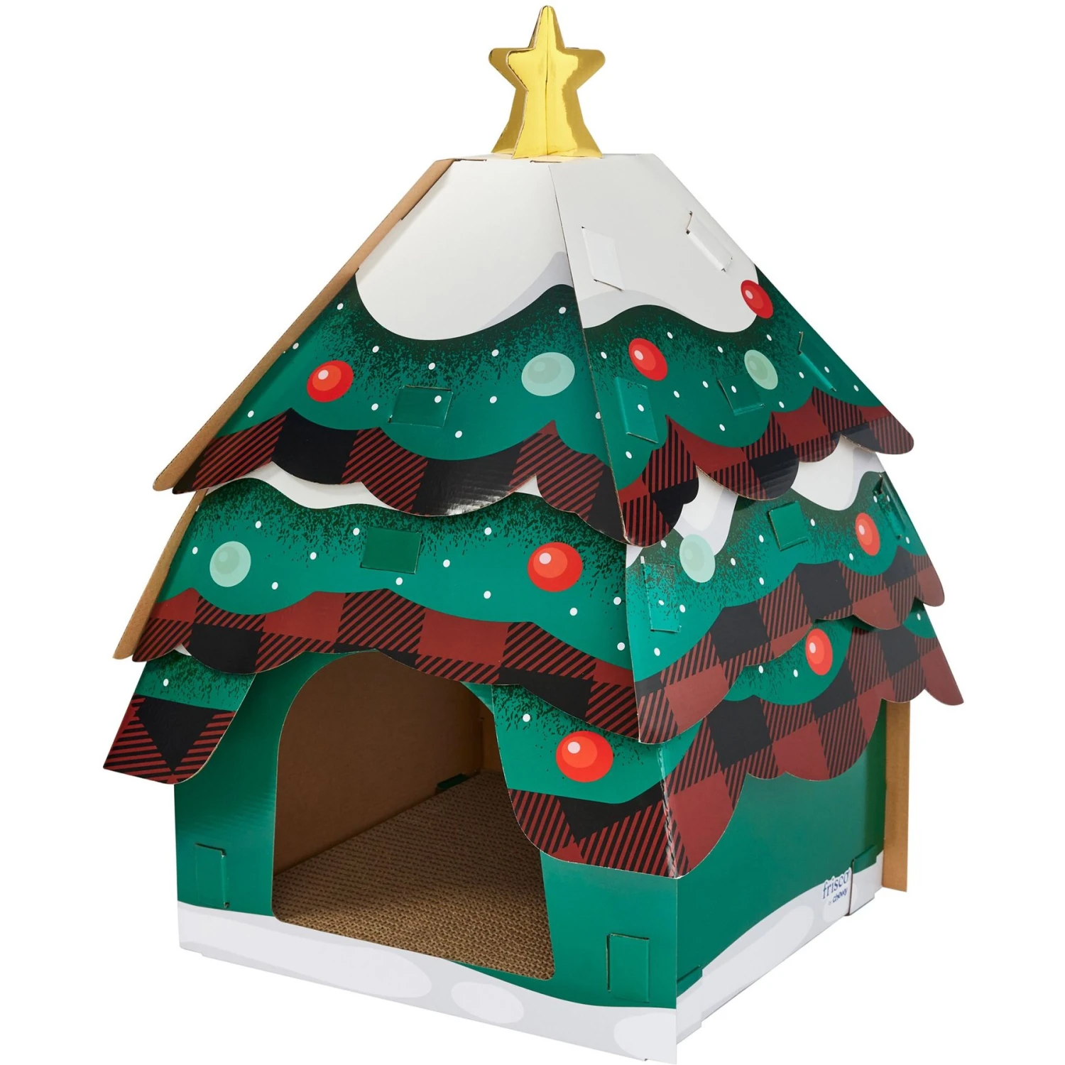 Frisco Holiday Log Cabin Cardboard Cat House & Frisco Holiday Christmas Tree Cardboard Cat House 8 Frisco Holiday Log Cabin Cardboard Cat House & Frisco Holiday Christmas Tree Cardboard Cat House - Image 6