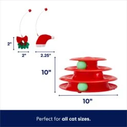 Frisco Holiday Santa Hat & Mistletoe Cat Tracks Cat Toy & Frisco Holiday Gingerbread Interactive Cat Scratcher Cat Toy With Catnip -Furry Friends 986246 PT2. AC SS1800 V1698258056