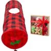 Frisco Holiday Buffalo Plaid Foldable Play Tunnel Cat Toy With Catnip & Frisco Holiday Festive Red Variety Pack Gift Box Cat Toy With Catnip, 14 Count -Furry Friends 986262 MAIN. AC SS1800 V1698258404