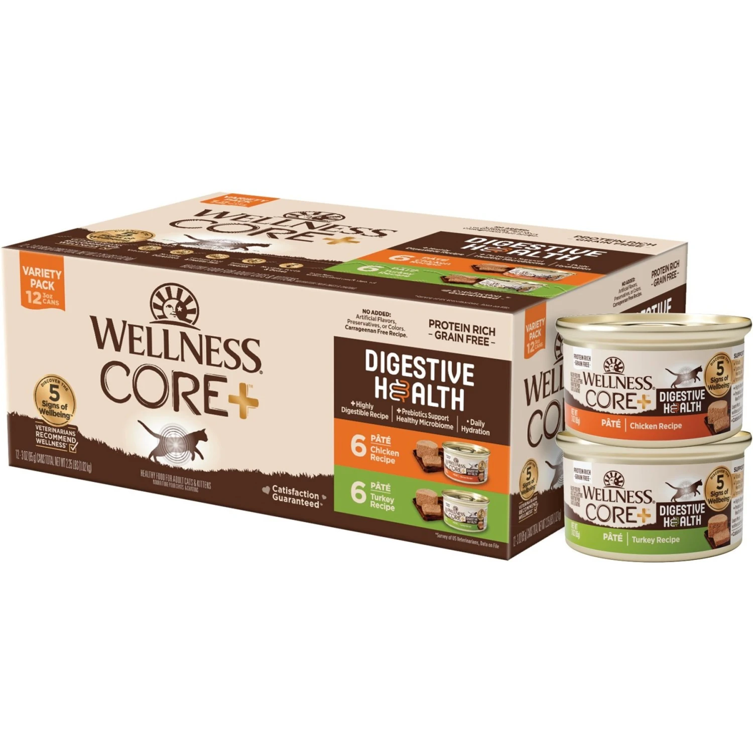 Wellness CORE Digestive Health Chicken & Turkey Pate Variety Pack Grain-Free Wet Cat Food & Wellness CORE Digestive Health Wholesome Grains Chicken & Rice Recipe Dry Cat Food 8 Wellness CORE Digestive Health Chicken & Turkey Pate Variety Pack Grain-Free Wet Cat Food & Wellness CORE Digestive Health Wholesome Grains Chicken & Rice Recipe Dry Cat Food - Image 6