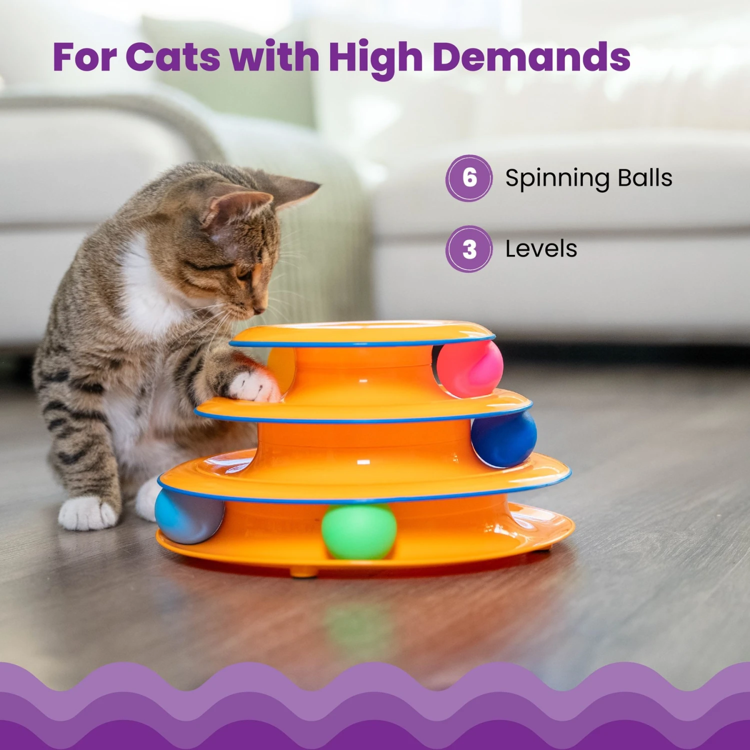 Catstages Tower Of Tracks Cat Toy, 3 Count 5 Catstages Tower Of Tracks Cat Toy, 3 Count - Image 3