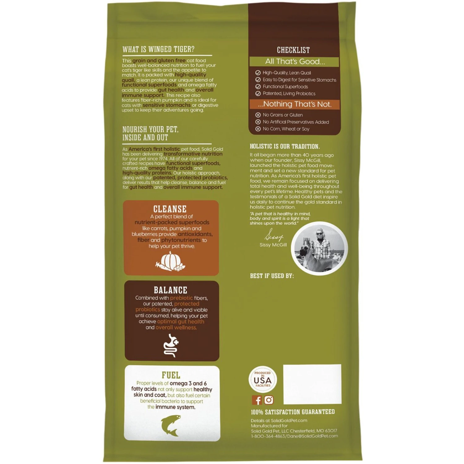 Solid Gold Winged Tiger With Quail & Pumpkin Grain-Free Sensitive Stomach Adult Dry Cat Food 9 Solid Gold Winged Tiger With Quail & Pumpkin Grain-Free Sensitive Stomach Adult Dry Cat Food - Image 7