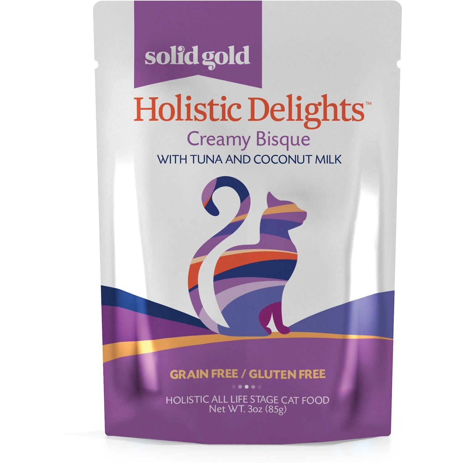 Solid Gold Holistic Delights Creamy Bisque With Tuna & Coconut Milk Grain-Free Cat Food Pouches 3 Solid Gold Holistic Delights Creamy Bisque With Tuna & Coconut Milk Grain-Free Cat Food Pouches