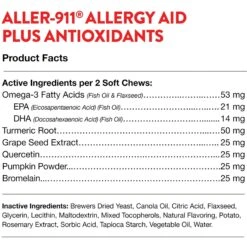 NaturVet Aller-911 Plus Antioxidants Soft Chews Allergy Supplement For Cats -Furry Friends 99408 PT7. AC SS1800 V1698693170