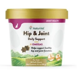 NaturVet Hip & Joint Plus Omegas Soft Chews Joint Supplement For Cats