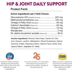 NaturVet Hip & Joint Plus Omegas Soft Chews Joint Supplement For Cats -Furry Friends 99413 PT7. AC SS1800 V1698697645