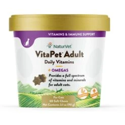 NaturVet VitaPet Adult Plus Omegas Soft Chews Multivitamin For Cats