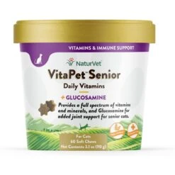 NaturVet VitaPet Senior Daily Vitamins Plus Glucosamine Cat Supplement