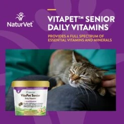 NaturVet VitaPet Senior Daily Vitamins Plus Glucosamine Cat Supplement 14 NaturVet VitaPet Senior Daily Vitamins Plus Glucosamine Cat Supplement -Furry Friends 99416 PT3. AC SS1800 V1698693730